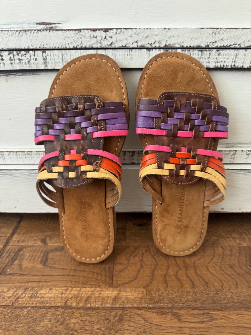 Manitobah Musqon Castello Slides Woven‎ Sandals Women's Size 7